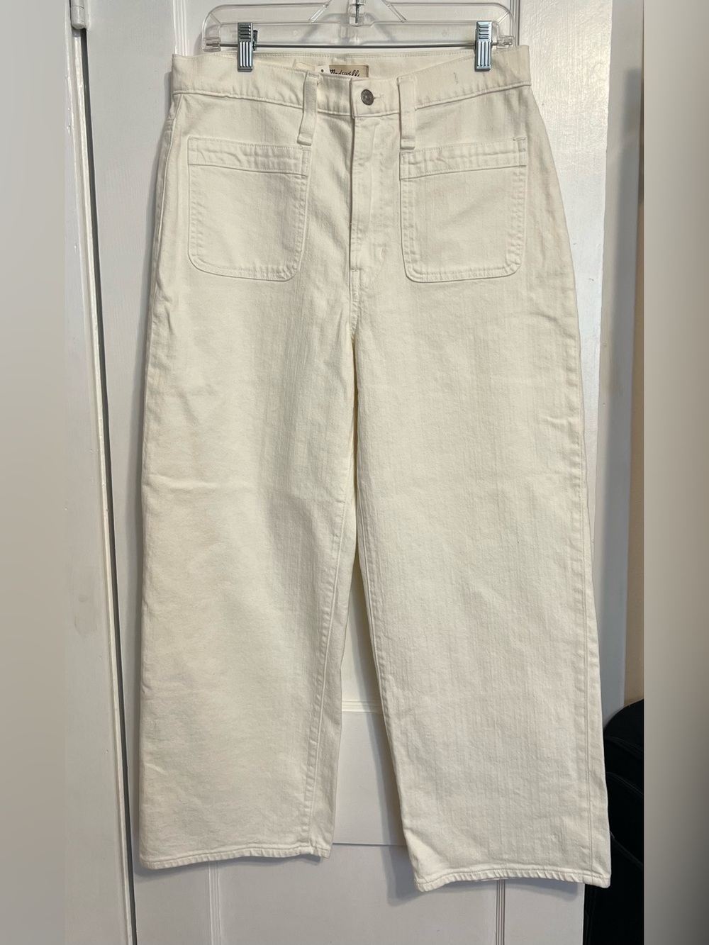 Madewell PERFECT VINTAGE WIDE LEG CROP JEAN in Off-White sz30 NWT